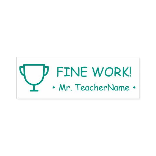 "FIJN WERK!" Educator Rubber Stamp Zelfinktende Stempel (Design)