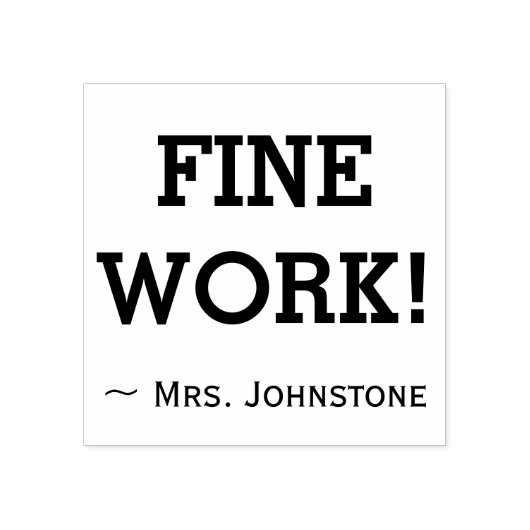 "FIJN WERK!" Toewijzing Rubberstempel in klasse (Afrduk)