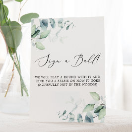 Fijn zwart | Eucalyptus teken een bal teken Reclamebord Met Voetstuk