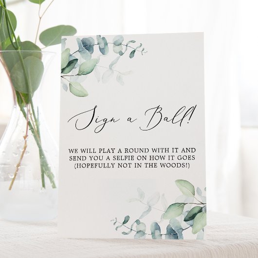 Fijn zwart | Eucalyptus teken een bal teken Reclamebord Met Voetstuk