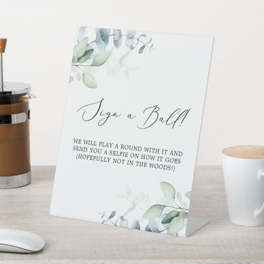 Fijn zwart | Eucalyptus teken een bal teken Reclamebord Met Voetstuk