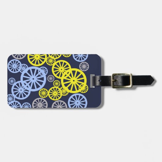 Fijnachtig Happy Wheel Circle Pattern Product Bagagelabel (Voorkant horizontaal)