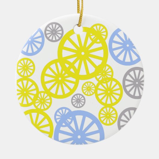 Fijnachtig Happy Wheel Circle Pattern Product Keramisch Ornament (Voorkant)