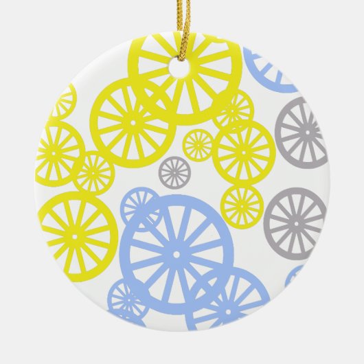 Fijnachtig Happy Wheel Circle Pattern Product Keramisch Ornament (Voorkant)