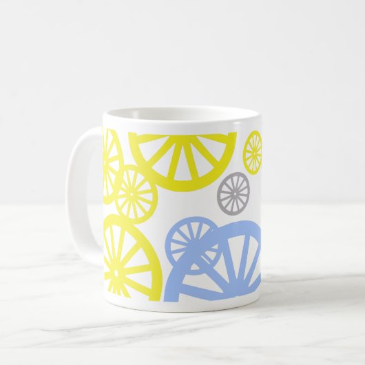 Fijnachtig Happy Wheel Circle Pattern Product Koffiemok (Voorkant links)