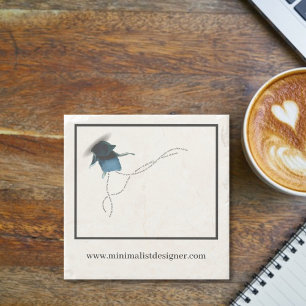 Fijnboomblauw visitekaartje met bloembloem stenen onderzetter