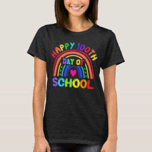 Fijne 100 dagen leraar schoolregenboogstudenten t-shirt
