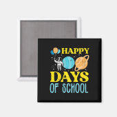 Fijne 100 dagen school Astronaut Planets 100th D Magneet (Voorkant / Achterkant)