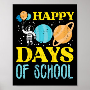 Fijne 100 dagen school Astronaut Planets 100th D Poster