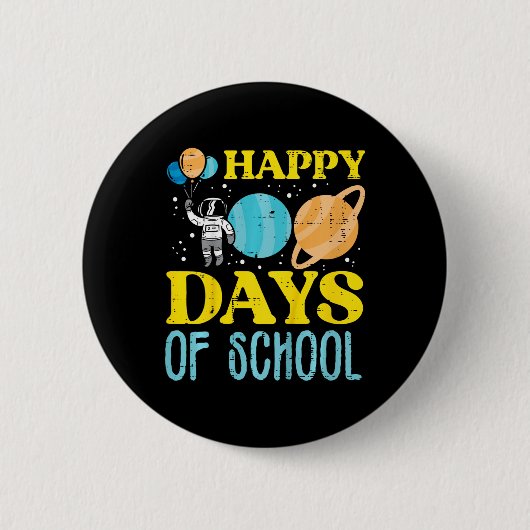 Fijne 100 dagen school Astronaut Planets 100th D Ronde Button 5,7 Cm (Voorkant)