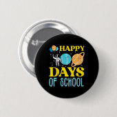 Fijne 100 dagen school Astronaut Planets 100th D Ronde Button 5,7 Cm (Voorkant /achterkant)