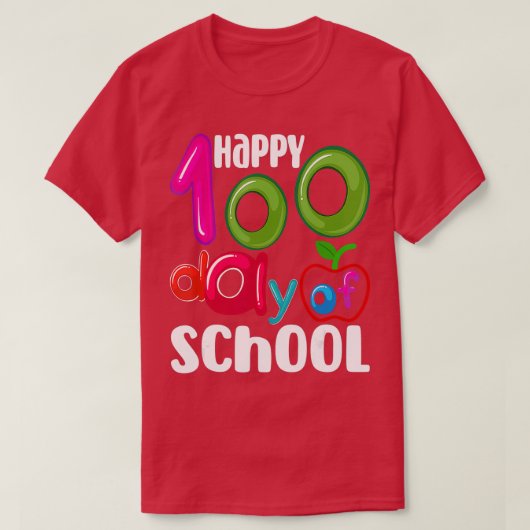 Fijne 100 dagen school voor docenten Kinderen T-shirt (Design voorkant)