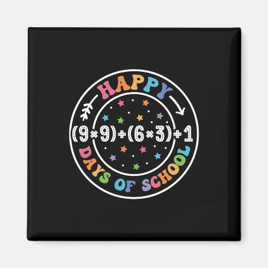 Fijne 100 dagen schoolformule 100e dag de Wiskunde Magneet (Voorkant)