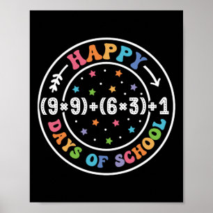 Fijne 100 dagen schoolformule 100e dag de Wiskunde Poster
