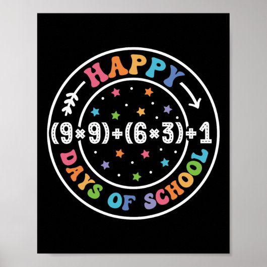 Fijne 100 dagen schoolformule 100e dag de Wiskunde Poster (Voorkant)