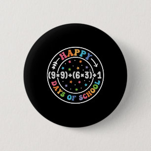 Fijne 100 dagen schoolformule 100e dag de Wiskunde Ronde Button 5,7 Cm