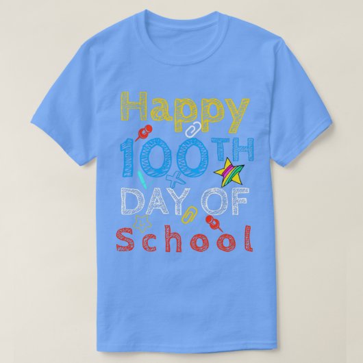 Fijne 100 dagen schoolleraar t-shirt (Design voorkant)
