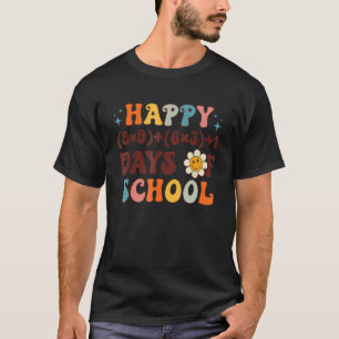 Fijne 100 dagen Wiskunde-formule groovy Retro T-shirt