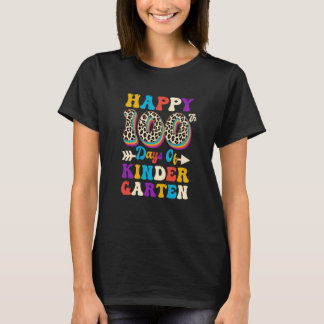 Fijne 100e dag kindergarten luipaard printplaat t-shirt