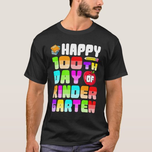 Fijne 100e dag Kindergarten Shirten, Kinder Sch T-shirt (Voorkant)