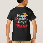 Fijne 100e dag schoolretro-stijl t-shirt (Achterkant)