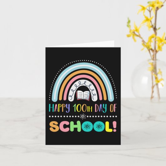 Fijne 100e dag van de Kinder schooljongens Student Kaart (Gele Bloem)