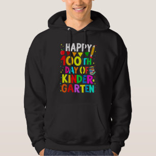 Fijne 100e dag van de Kindergarten Leraar of Stude Hoodie