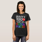 Fijne 100e dag van de Kindergarten Leraar of Stude T-shirt (Voorkant volledig)
