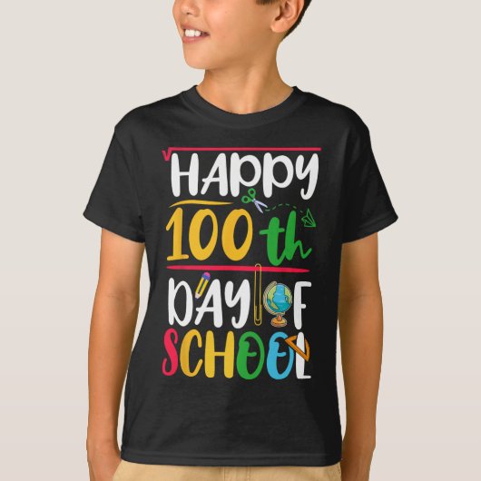 Fijne 100e dag van de leerkracht van de school Kin T-shirt (Voorkant)