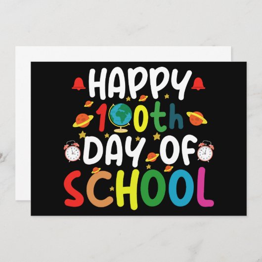 Fijne 100e dag van de leerling van de school kaart (Voorkant / Achterkant)