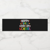 Fijne 100e dag van de leerling van de school waterfles etiket (Enkel label)