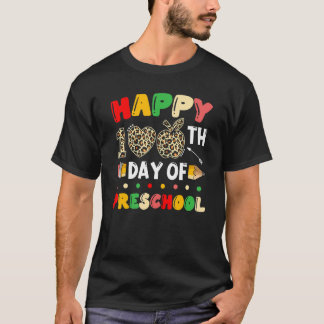 Fijne 100e dag van de preschoolluipaard print lera t-shirt