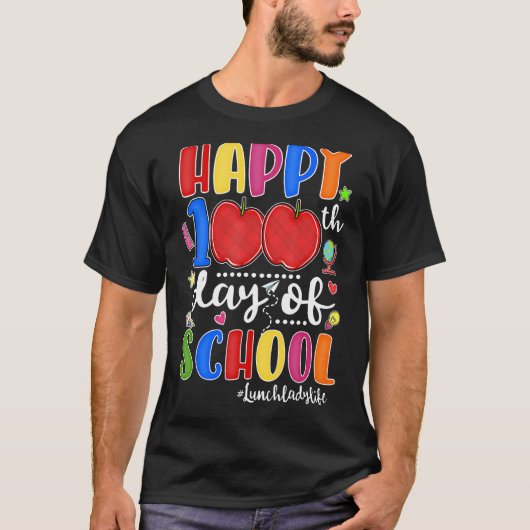 Fijne 100e dag van de rode Pset Apple Lunch La T-shirt (Voorkant)