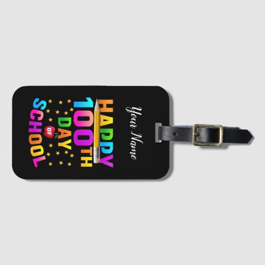 Fijne 100e dag van de School voor docenten en stud Bagagelabel (Voorkant (horizontaal))