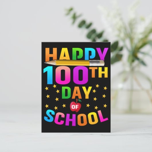 Fijne 100e dag van de School voor docenten en stud Briefkaart (Staand voorkant)