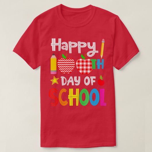 Fijne 100e dag van de School voor docenten en stud T-shirt (Design voorkant)