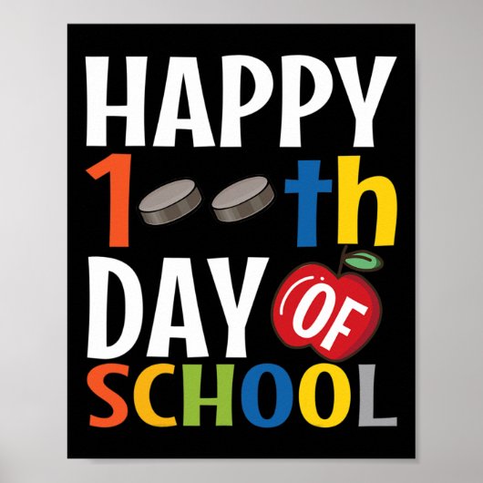 Fijne 100e dag van de schoolhekkensleraar student poster (Voorkant)