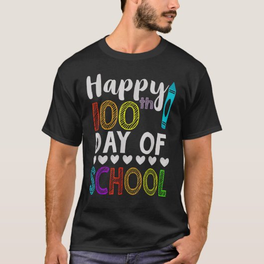 Fijne 100e dag van de schoolKindergarten T-shirt (Voorkant)