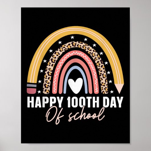 Fijne 100e dag van de schoolleraar Kinderen 100 da Poster (Voorkant)