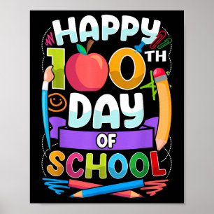 Fijne 100e dag van de schoolleraar Kinderen 100 da Poster