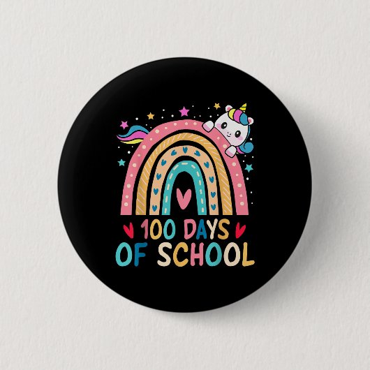 Fijne 100e dag van de schoolleraar Kinderen 100 da Ronde Button 5,7 Cm (Voorkant)