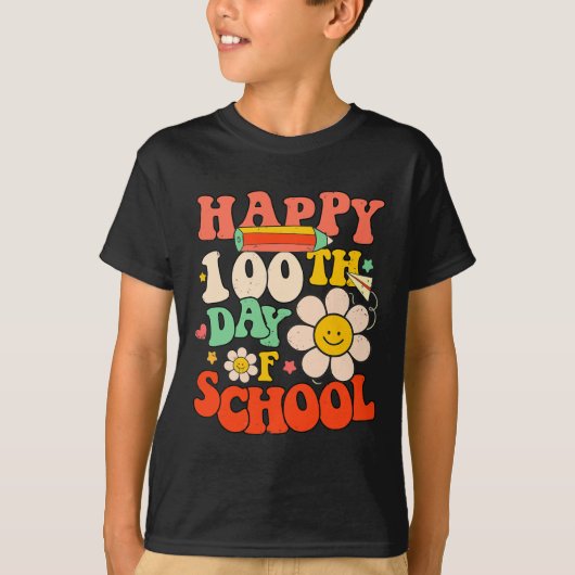 Fijne 100e dag van de schoolleraar Kinderen 100 da T-shirt (Voorkant)