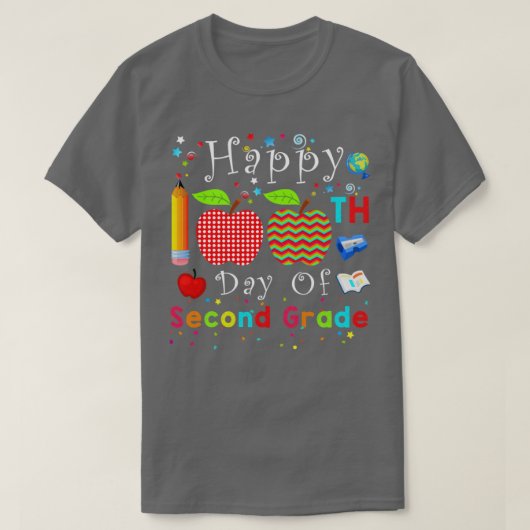 Fijne 100e dag van de tweede graad t-shirt (Design voorkant)