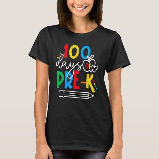 Fijne 100e dag van het predikaat 100 dagen school  t-shirt (Voorkant)
