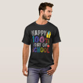 Fijne 100e dag van schooldagen, lesgeven-Gif T-shirt (Voorkant volledig)