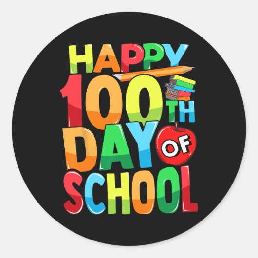 Fijne 100e dag van schoolleraar Kinder kind Ronde Sticker (Voorkant)