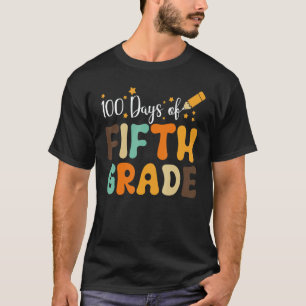 Fijne 100e dag van schoolretro Groovy 100 dagen Fi T-shirt