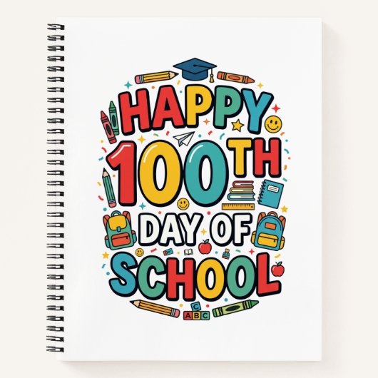 Fijne 100e Schooldag | Klasfeest Notitieboek (Voorkant)