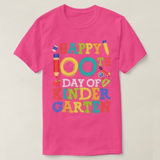 Fijne 100ste dag kindertuin komt terug naar Schoo T-shirt (Design voorkant)