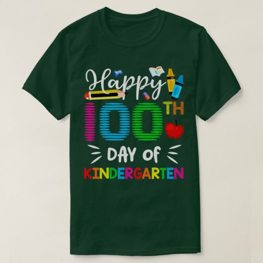 Fijne 100ste dag kindertuinschoolcadeaus t-shirt (Design voorkant)